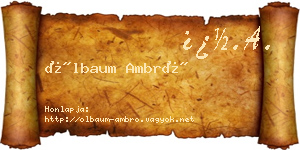 Ölbaum Ambró névjegykártya
